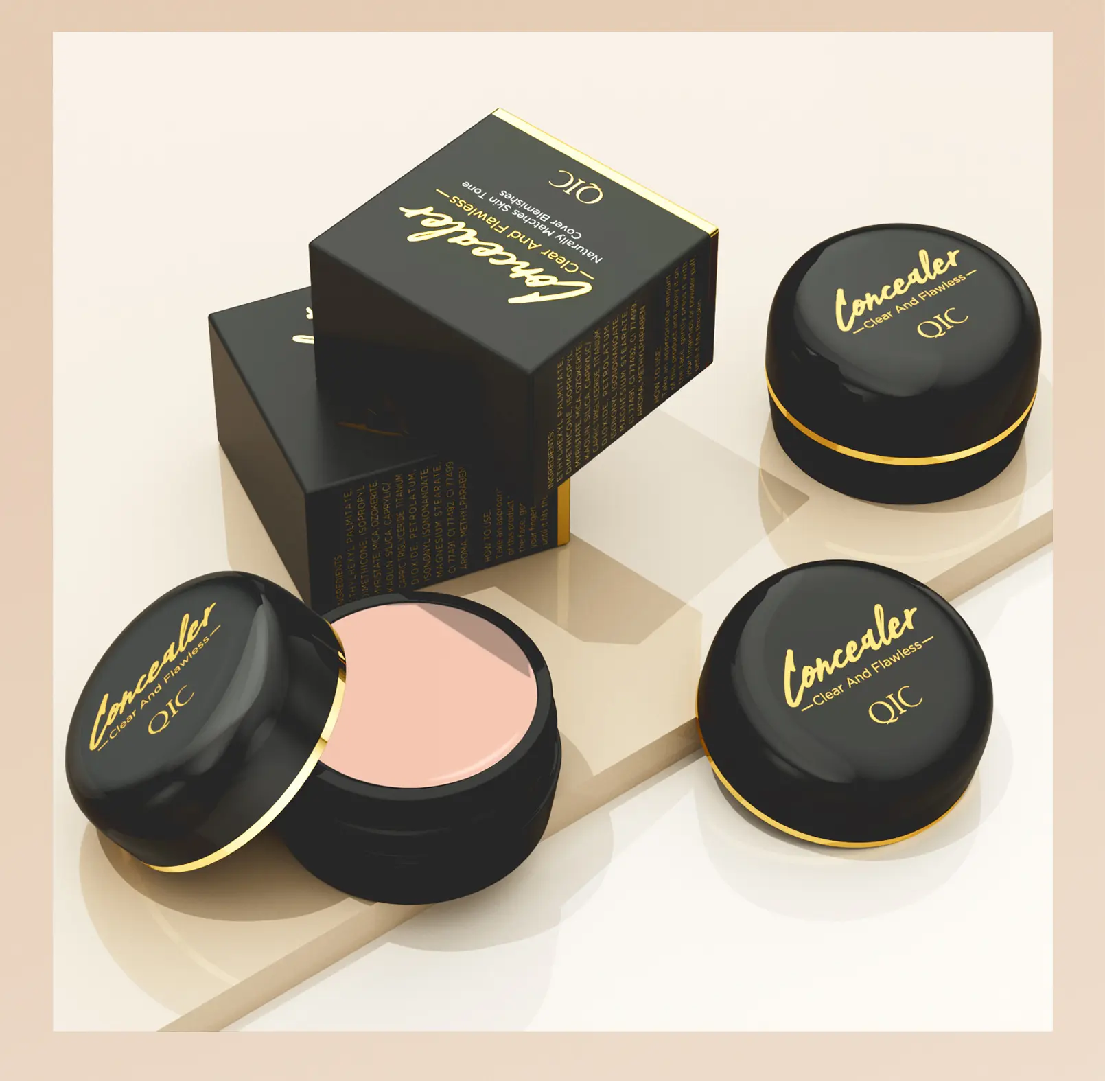 Matte Concealer Pot - 3-Color Makeup Cosmetic, Long-Lasting, Sweatproof Color Corrector & Foundation, Even Application for Dark Circles & Blemishes