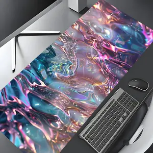 Abstract Liquid Large Gaming Mouse Pad, aesthetic desktop decoration protection pad,rubber pad non-slip lock edge work pad, Desktop Accessory, multi-size mouse pad suitable for laptop,desktop computer games, work,family, good gift for boys,girls,kids