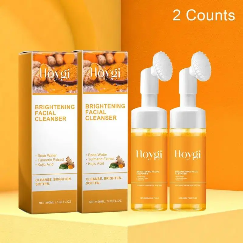 Turmeric Cleansers, 2 Counts/set Deep Cleansing Facial Skin Care, Moisturizing Facial Skin Care Product for Women & Men, Kojic Acid Cleanser, Facial Cleaner