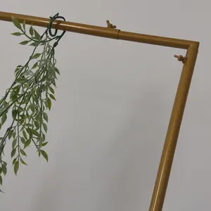 Over the Table Rod Stand with Clamps Adjustable 13''-42'' Tall 29"-98" Length Gold Table Arch Hanging for Wedding Birthday Party Halloween Christmas Decoration