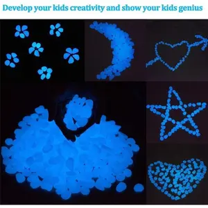 Glow in the Dark Stones Pebbles 340pcs Polystyrene Decorative Stones for Pond, Garden, and Outdoor Decoration
