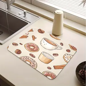 Coffee Dish Drying Mat Non-slip Kitchen Counter Mat Coffee Mat Under Coffee Maker Espresso Machine, Coffee Bar Decor Dish Drying Mat Pad for Kitchen Counter Coffee Bar, Kitchen Countertop Mat, Coffee Bar Mat, Coffee Machine Mat, Coffee Table Mat