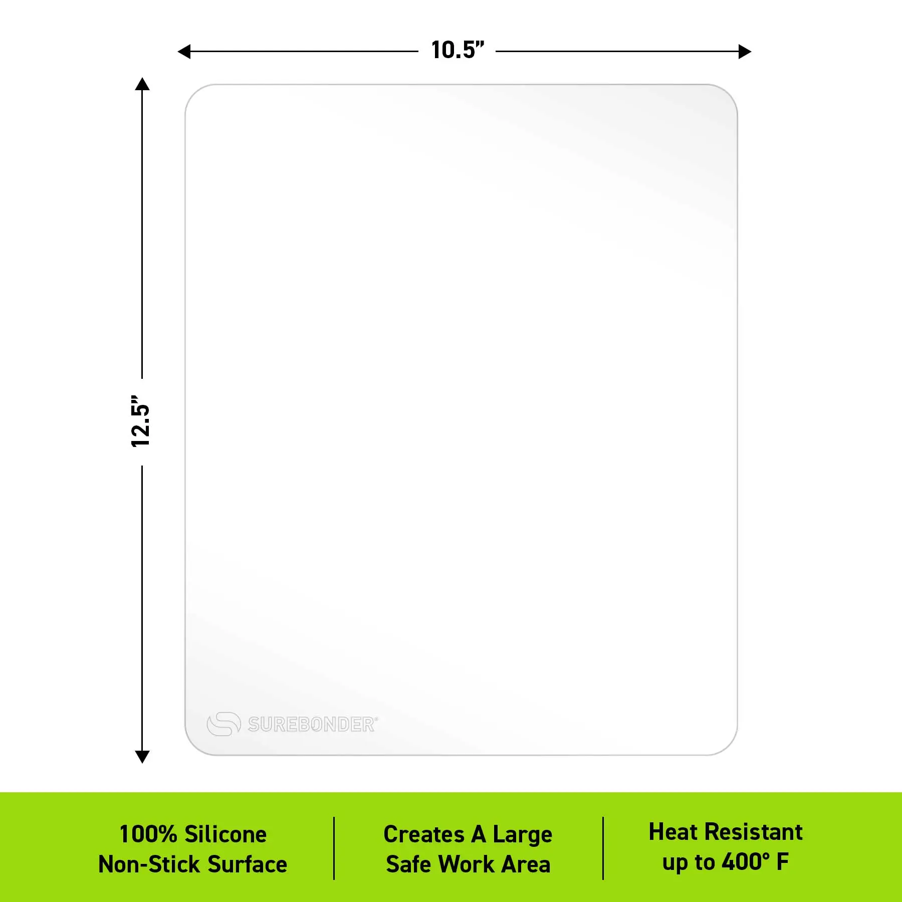 Surebonder Transparent Silicone Glue Mat for Crafts & Tracing – Non-Stick Heat Resistant Work Surface Protector