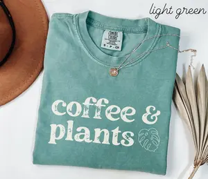Coffee & Plants Shirt • Comfort Colors Plant Tshirt • Houseplant Tee • Monstera Crewneck • Plant Lover Gifts • Plant Mom Gift • House Plant