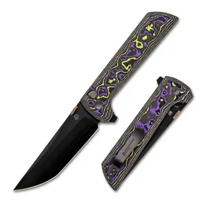 North Mountain Blade Chop2 Black DLC Coated SLD Majic Blade Carbon Fiber Handle Button lock on bearings