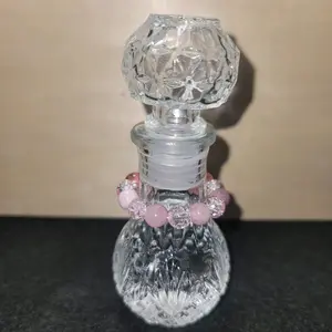 ROSE PETAL AROMATHERAPY BOTTLE with ROSE QUARTZ and PINK QUARTZ FEEL THE ENERGY