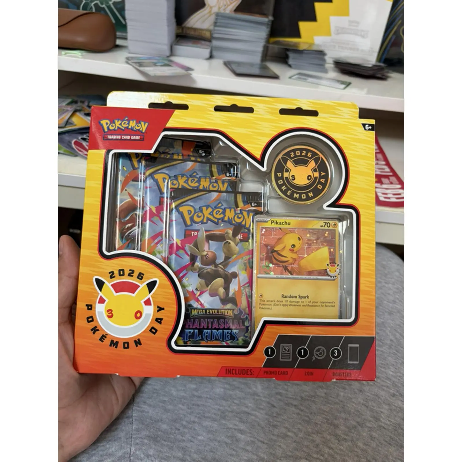 Pokemon 2026 Pokemon Day Edition Trading Card Game Set Includes Pikachu Card and Fantasy Flames Booster Pack