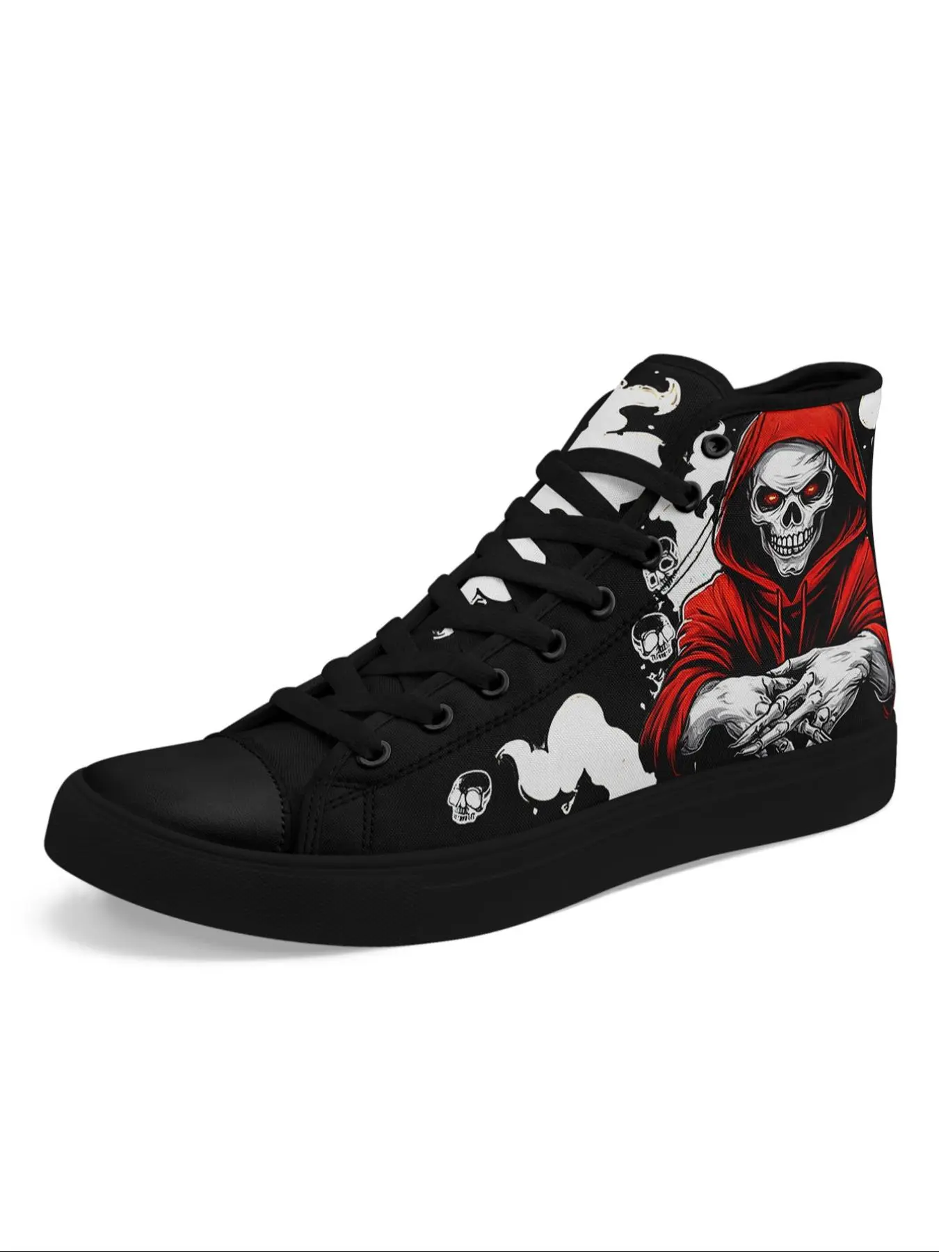 Men's Gothic Fashion Sneakers, Gothic Skull Print Sreetwear Casual Shoes, Lightweight Breathable Trainers, Plus Size Men's Fashion Sneakers, Halloween