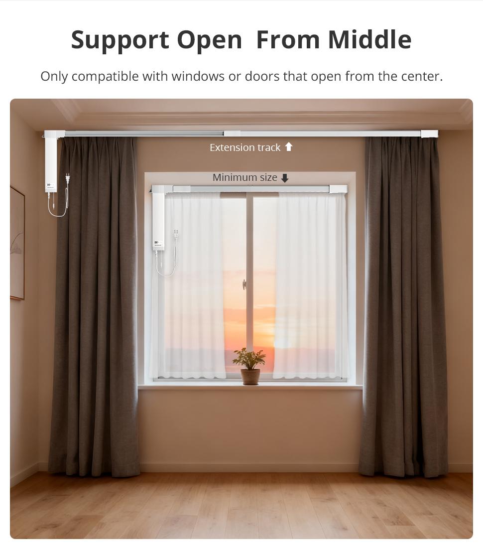 Zemismart Fully Automatic Electric Curtain Sliding Rail Directly Connected to Apple HomeKit for Easy Control and Installation