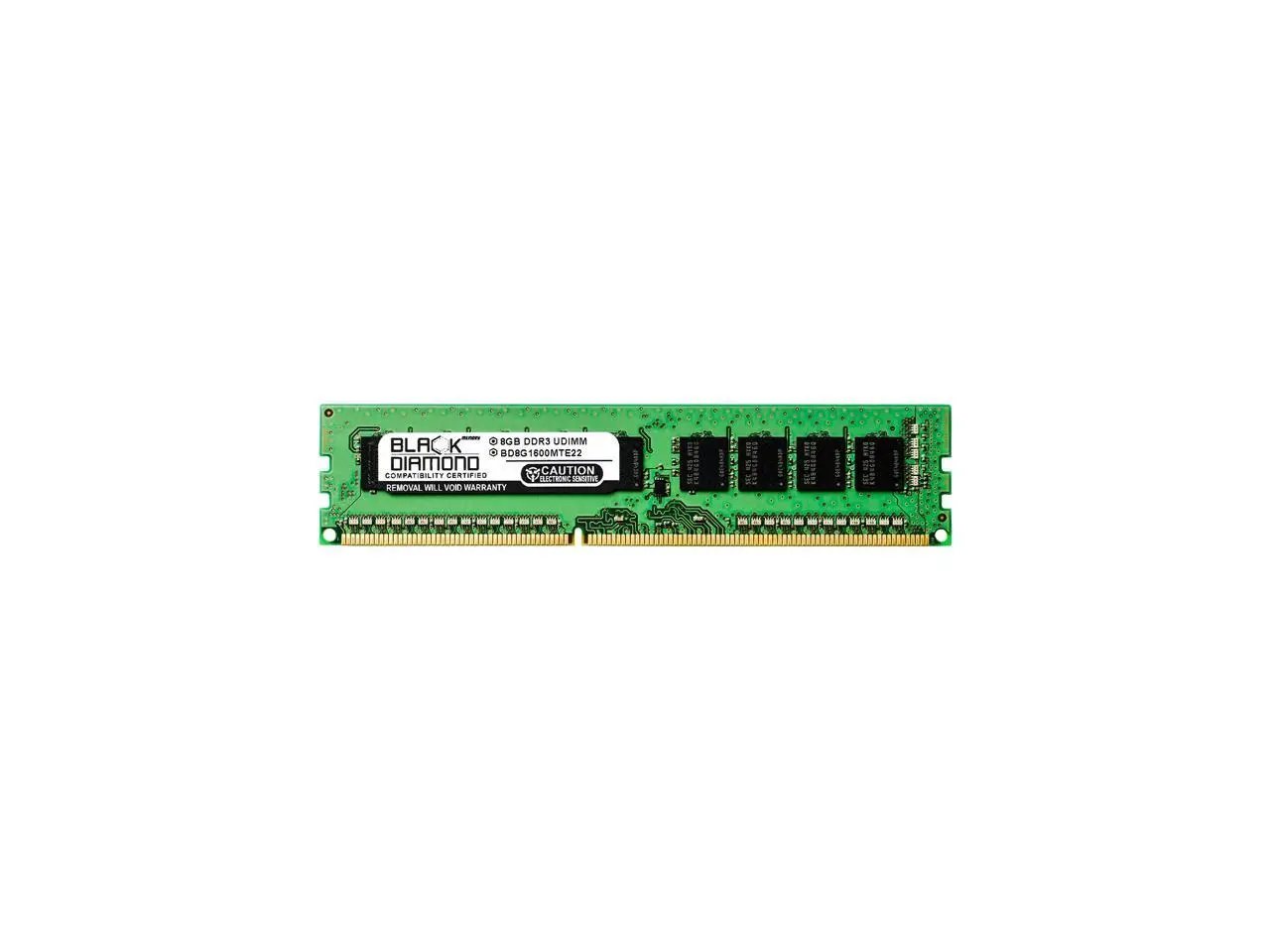 Black Diamond Memory 8GB ECC Unbuffered DDR3 1600 (PC3 12800) Server Memory Model BD8G1600MTE22