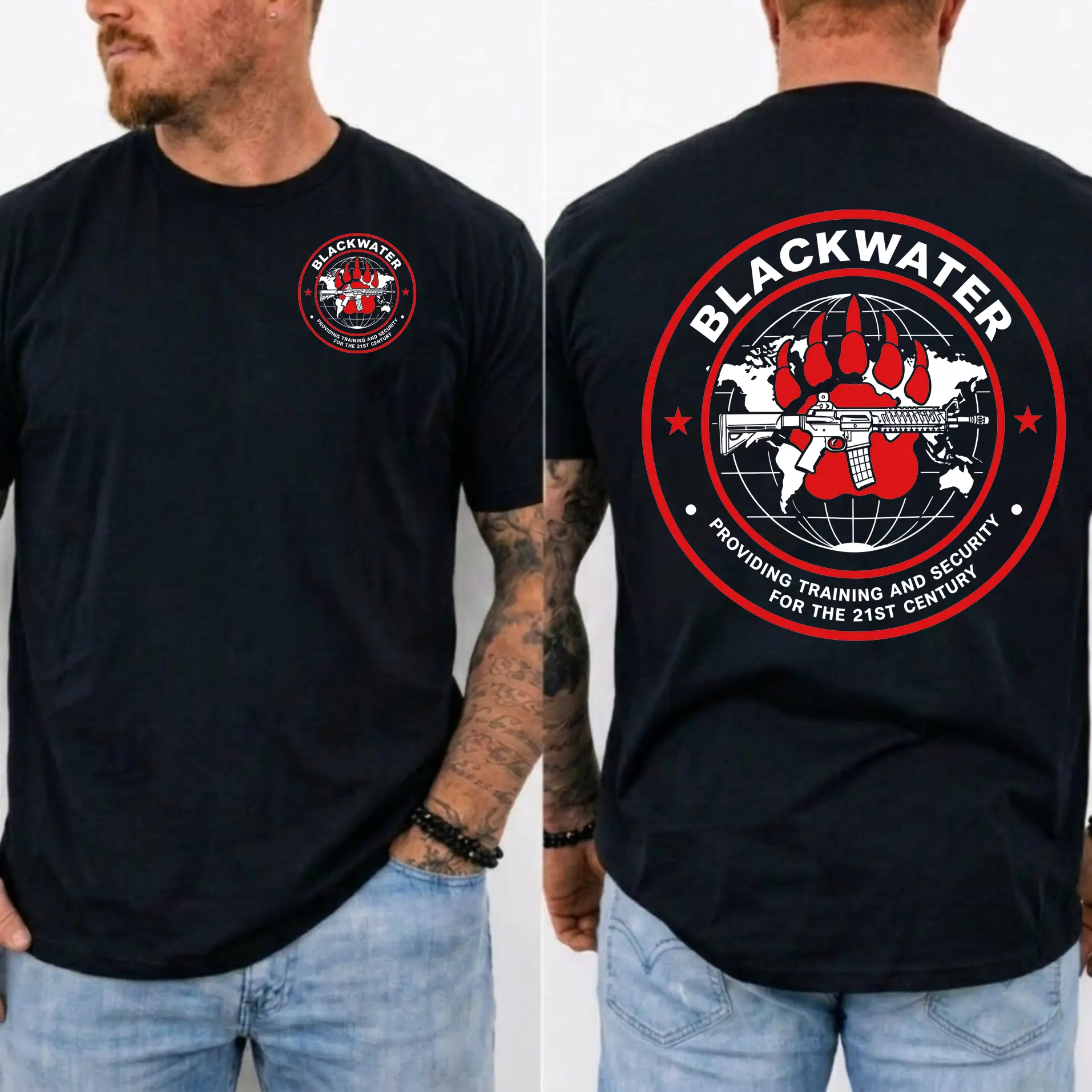American Guardian Blackwater Tactical Contractor Shirt Providing Training And Security For The 21st Century Military Operator Graphic Tee PMC Tactical Apparel Shooting Range Outdoor Lifestyle Veteran Gift For Men
