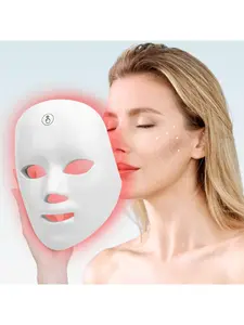 7-Color LED Light Mask - Rechargeable, USB-Powered With 400mAh Lithium Battery, Fragrance-Free, White - Ideal For Skin Care & Beauty Regimens, Light For Face tiktokshopspringglowup,summervibes