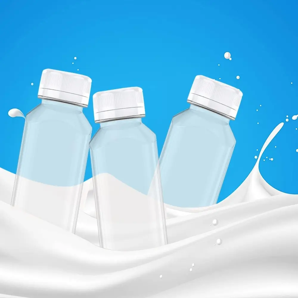 3 Pieces 12 Ounce Reusable Bulk Beverage Containers Plastic Juice Bottles for Juice, Milk and Other Beverages, White Lid