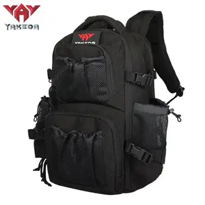 YAKEDA KF-136-BC Tactical Backpack for Camping & Hiking - Black Outdoor Gear with Multiple Pockets