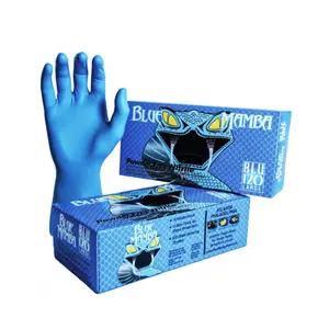 Disposable 6.0 Mils Blue Nitrile Gloves, 50 Pairs, EMT-Grade Medical Exam Gloves for Home Supplies, Home Care Cleaning, Disposable Nitrile Gloves