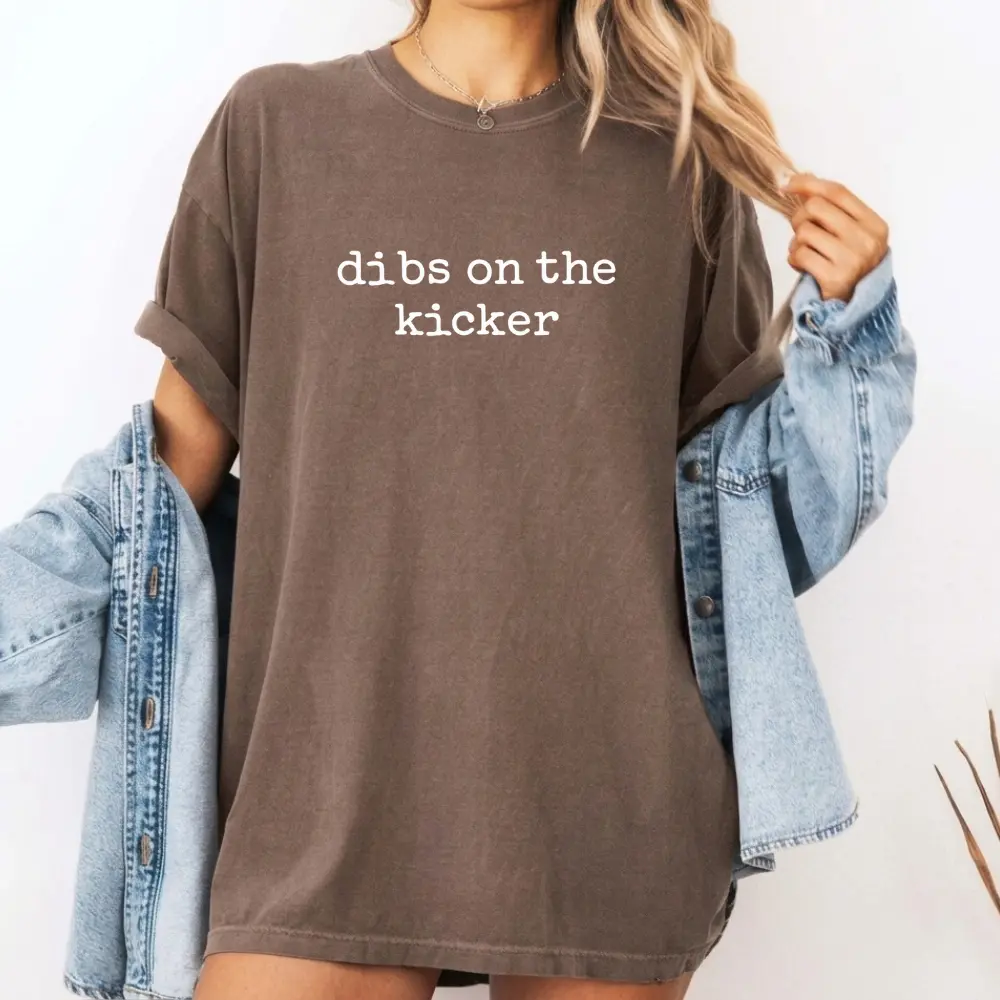 Comfort Colors Dibs On The Kicker Shirt Funny Football Mom Shirt Kicker Mom Gift Shirt Football Season Shirt For Women Game Day Tee