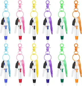 Mini Highlighter Nurse Pen Set for Badge Include Tip Highlighter Permanent Marker Retractable Ball with  Clip