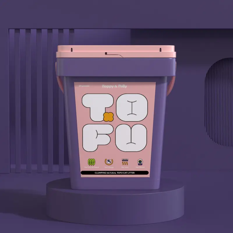 Happy & Polly Tofu Cat Litter-Quick Clumping, 100% Natural, Flushable, Dust-Free, Odor Control, Low tracking, Easy to Clean,kitten litter box, litter box enclosure