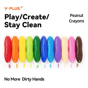 YPLUS Peanut Crayons for Kids,  Colors Washable Toddler Crayon, Non-Toxic Baby Crayon for ages 2-4, 1-3, 4-8, Coloring Art Supplies