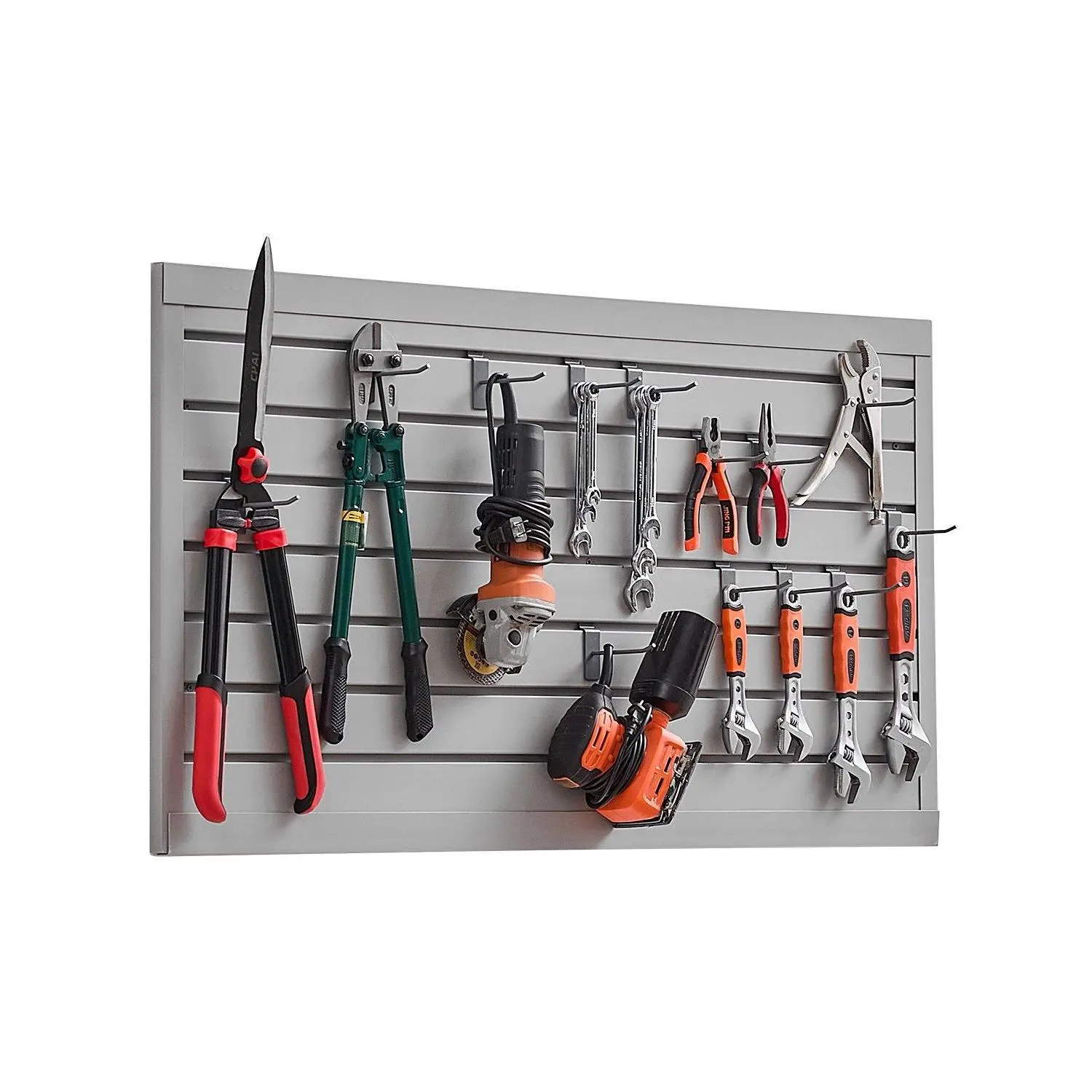 【Summerfinds】VEVOR PVC Slat Wall Paneling2x4 ft Durable Heavy Duty PVC ConstructionModular DIY Cutting Adjustable Panel with Coupling StructureEasy-to-Install Grey Garage Slatwall for Storage & DisplayDurable Pvc Construction