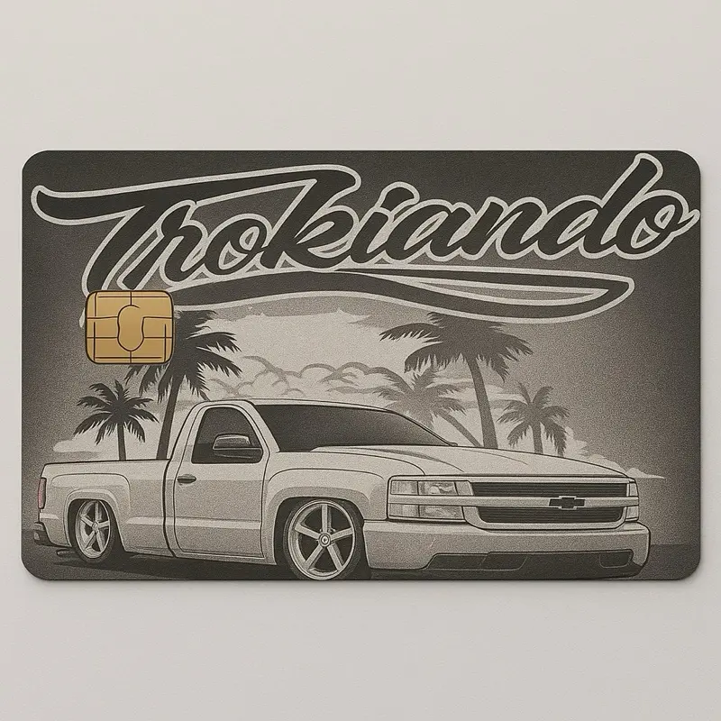Trokiando Chevy truck card skin waterproof Durable Chip Cutout Premium