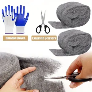 Steel Wool Mice Control - 2pcs 3.15in ×13Ft Steel Wool for Wall Hole Gap Filler - Best Thing to Get Rid of Mice - Keep Animals Away from CracksSiding Pipeline Vents in Garden House Garage Kitchen tiktokshopspringglowup