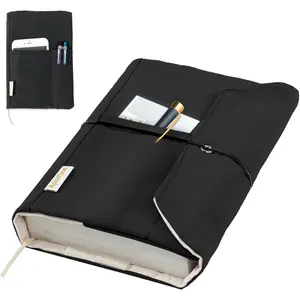 Washable Adjustable Canvas Book Cover with Pen Pocket, Book Protector for Paperback Novels Hardcover Soft Cover Books, Ideal Gift for Book Lovers