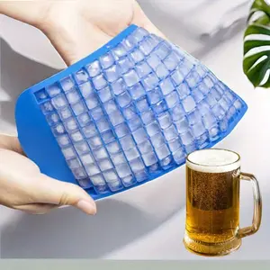 Silicone Mini Ice Cube Tray Set, Stackable Molds for Whiskey Cocktails Drinks, Durable Soft Release, Perfect Party Gift Home Use Christmas Present, Home Bar Accessories