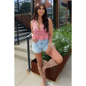 Picnic Lane Red Tie Front Sleeveless Top - FINAL SALE