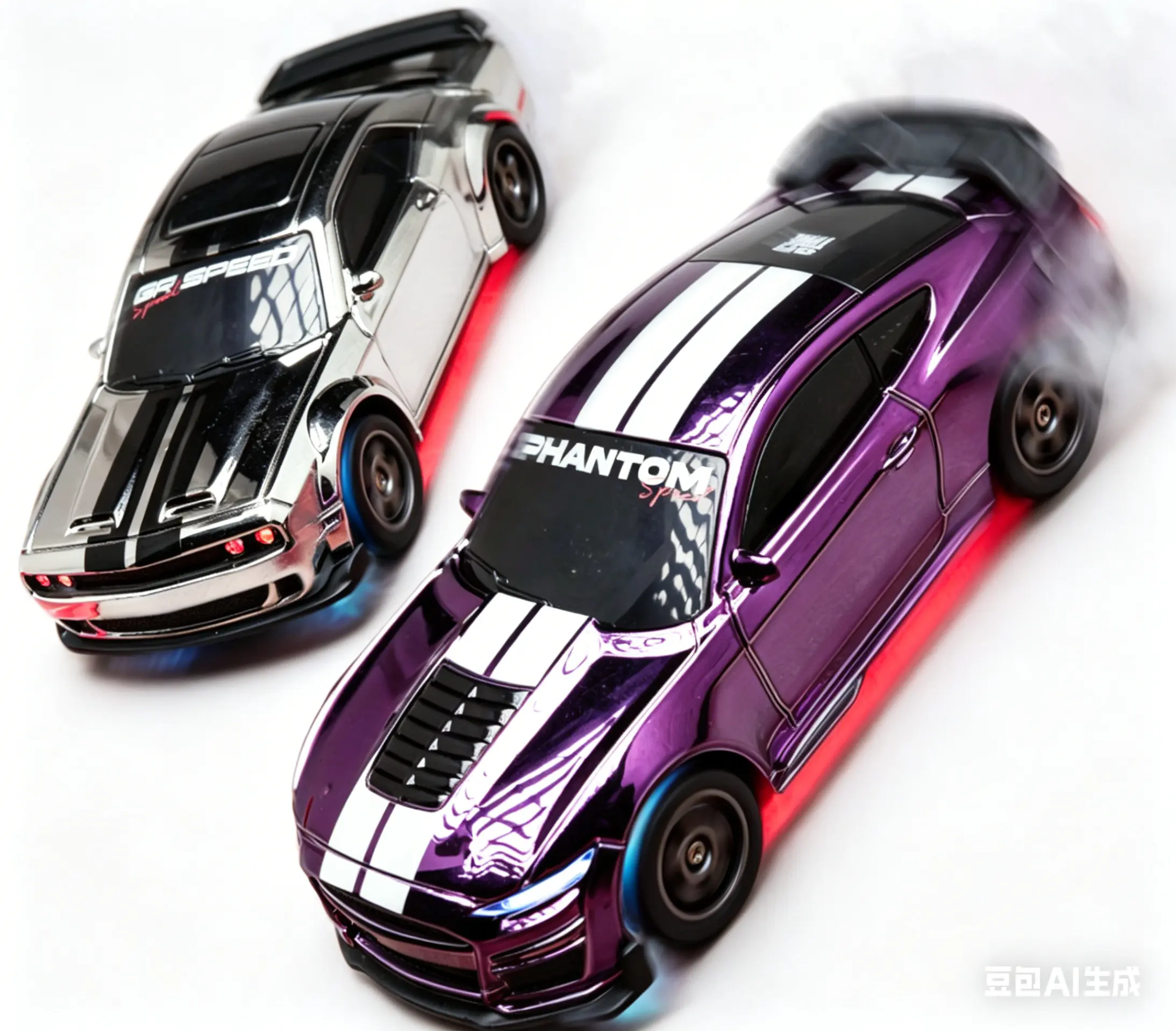 RCG Racing Micro DC 'Legends' 1/43 Drift RC Vehicle - Purple/Silver, Collectible Race Car Model, Hobby Model Cars, Hobby Grade Rc, Built-In Gyro