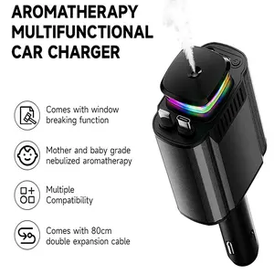 5 in 1 Multifunctional Aromatherapy Car Charger, Car Air Freshener with 3 Fragrances, Retractable Car Charger with Cable & Charging Port, Car Accessories