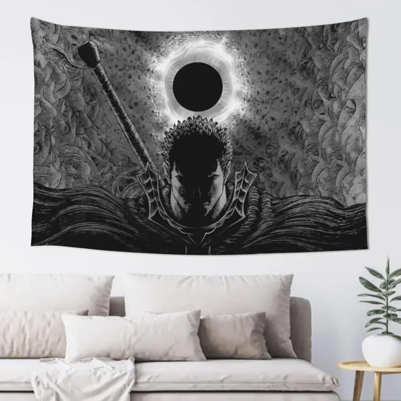 Berserk Anime Polyester Tapestry - Eco-Friendly Synthetic Graphic Hanging Wall Decor, Weed-Inspired Banner Flag for Living Room, Fading-Free Print Birthday Gift Ideas Party Decor from Flair Hub, Multi-Size
