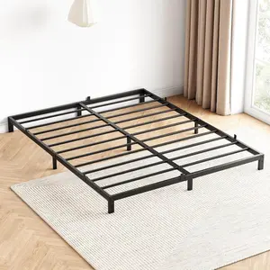 8 Inch Queen Bed Frame Queen Size Metal Platform Bed Frame with Storage Under Bed Sturdy Structure Easy Assembly No Box Spring Needed Noise Free Black