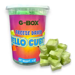 G-Box Freeze Dried Jello Cubes Lime Flavor - USA-Made Freeze-Dried Candy - Freeze Dried Jelly Snack Sweet