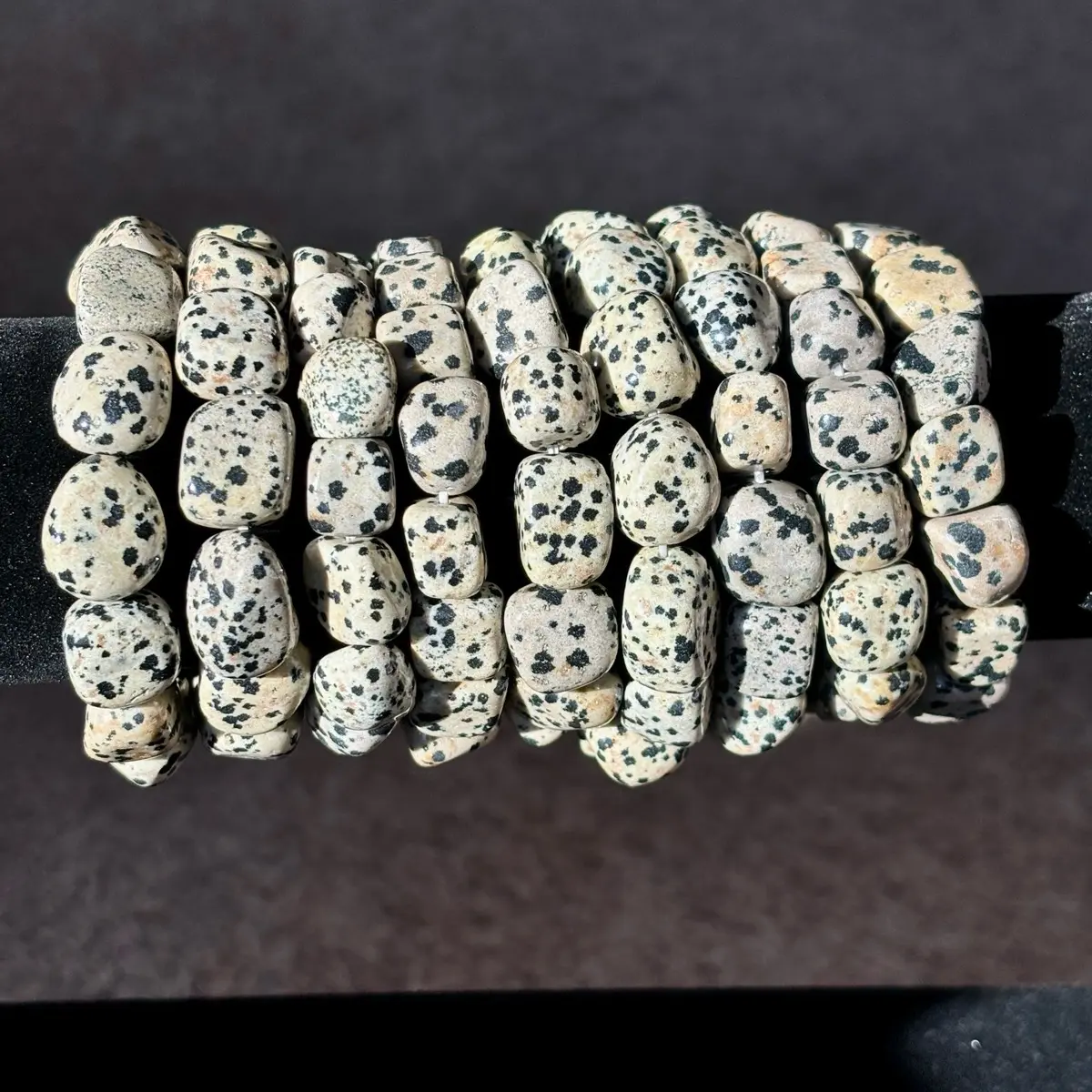 Dalmatian Jasper Tumbled Crystal Bracelet, Large Polished Stone crystal bracelet stone bracelet