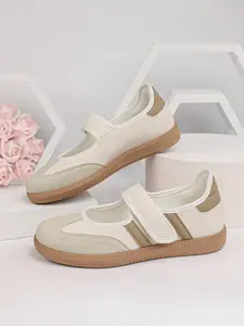 Women's Casual PU Leather Rubber Shoes, Solid Color Retro Style, All-Season Comfortable Walking Sneakers, Less Than Ankle Height