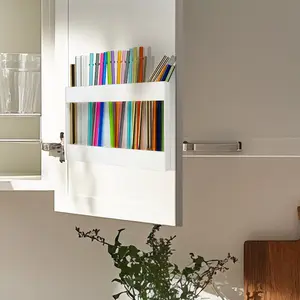 Straw Holder, Cabinet Straw Organizer With Double Sided Adhesive Tape, Tall Drinking Straws Dispensers, Reusable Straws Storage Container For Cupboard, Kitchen Countery