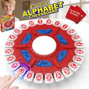 Letter Game Spin Wheel Board Game Toy, Fun Board Games, Quick Reaction Word Game, Family Party Interactive Puzzle, Kids Language Learning, Durable Plastic Disk, Alphabet Board Game