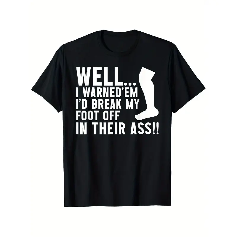t shirt meme Funny Leg Amputee Foot Amputation Humor Handicap Broken Leg T-Shirt, Suitable for Mens & Womens Outdoor T-Shirt, 100%cotton, S-XXXL Vintage Oversized Graphic Tees Menswear