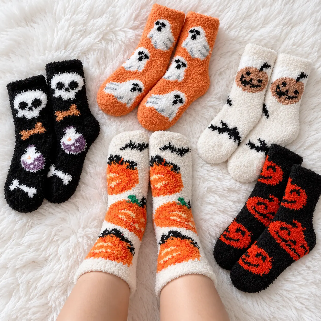 HALLOWEEN SOFT WARM COZY FUZZY SOCKS UNISEX ONE SIZE HALLOWEEN SOFT WARM COZY FUZZY SOCKS UNISEX ONE SIZE