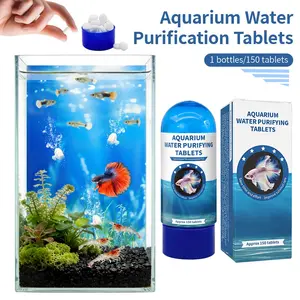 150 Piece Aquarium Water Quality Control Cleaner Tablets, Ideal for Home Fishkeeping, Keeps Fish Tank Water Clear, Essential Aquatic Care