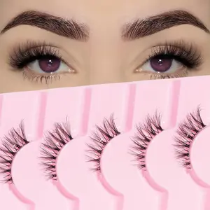 Fluffy False Eyelashes, 7 Pairs Soft and Natural False Eyelashes, for Women and Girls Eye Makeup Enhancement, Eyelash Enhancing