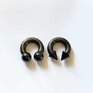 Surgical steel ear weights, gold color plugs stretchers gauged septum hoops silver horseshoe 16g- 2g (1 hoop) 00g septum ring  goth