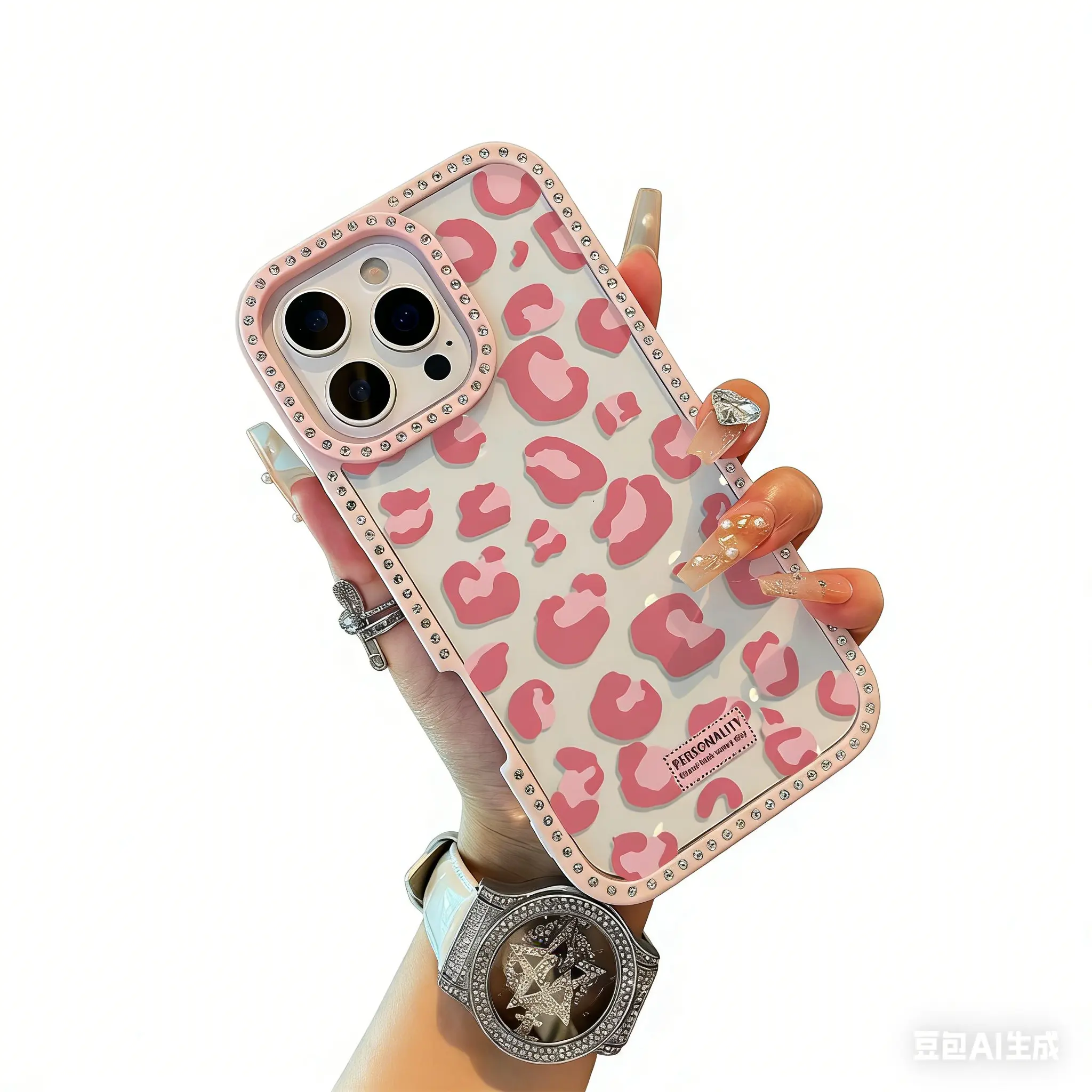 Leopard Print Rhinestone Transparent Shiny TPU Cellphone Case - Luxurious, Soft, Shockproof, Protective Full Cover Accessory for iPhone 11-17 Devices, Ideal Christmas Gift, Accessories