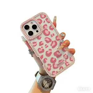 Leopard Print Rhinestone Transparent Shiny Smartphone Casing - Luxurious, Soft, Shockproof, Full-Coverage Mobile Phone Accessories for iPhone 11-17 Cellphone Devices, Ideal Christmas Gift for Loved Ones or Yourself