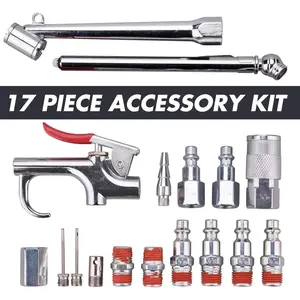 25ft Air Compressor Hose Kit With 17 Piece Air Tool and Air Compressor Accessories Kit