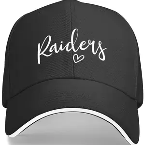 Raiders High School Raiders Sports Team Women'S Raiders Baseball Cap - Black Mesh Trucker Hat with Adjustable Buckle, Breathable Lightweight Design
