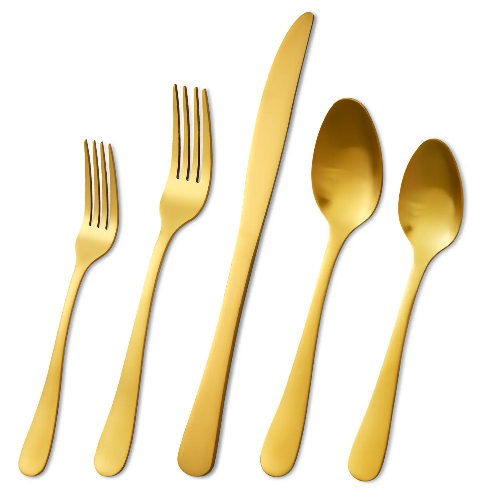 Gold Silverware Set, Lorena 20 Piece Golden Cutlery Set Gold Utensils Set Stainless Steel Flatware Kitchen Utensils Set Silverware Set, Include Fork Knives Spoons for Home Restaurant Hotel Steel Flatware Set Elegant