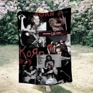 1Pc KORN band collage rock style digital printed blanket, Throw blanket, Soft warm blanket Suitable for bedrooms, living rooms, student dormitories, car sofas, and travel Suitable for all seasons Ideal for gift giving
