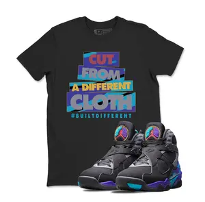 Jordan 8 Aqua Black T Shirt Match CLOTH , Sneaker Label Matching Shirt, 8s Hoodie